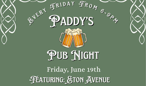 Paddy's Pub Night at Walker House, Kincardine, to feature "Eton Avenue"