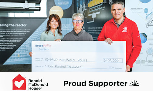 Bruce Power suppliers donate $100,000 to Ronald McDonald House of Southwestern Ontario