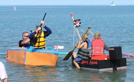 98 the Beach team wins Kincardine Community Fund cardboard boat races