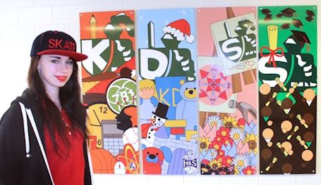 Grade 12 KDSS student honoured as her mural hangs at north entrance of the school