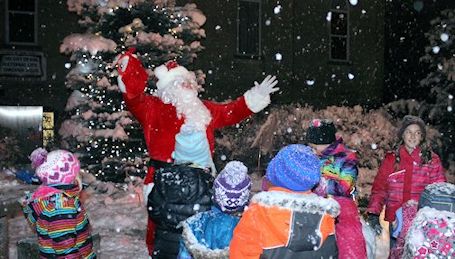 Snowy night for Tiverton park tree-lighting; and Tiverton news