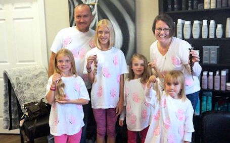 Pink Butterflies donate hair, and raise $4,000 for the cancer society