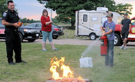 Ripley 4-H Safety Club learns how to properly use fire extinguishers