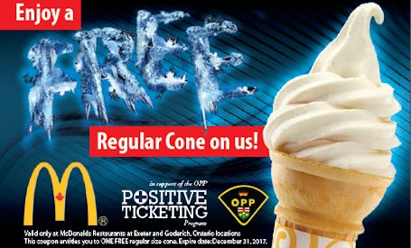 Huron OPP, McDonald's join forces in positive ticketing initiative