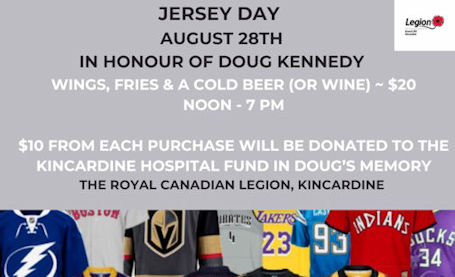 ​Kincardine Legion holding Jersey Day in honour of Doug Kennedy