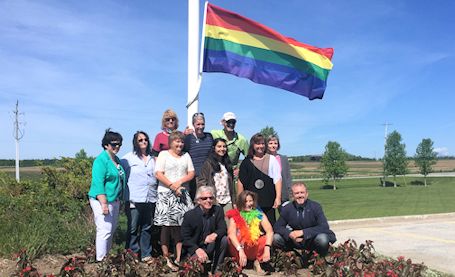 Kincardine, KDSS raise the Pride flag at municipal office