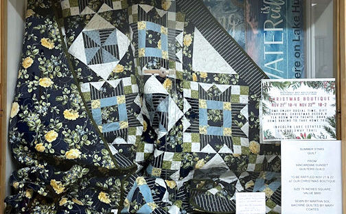 Quilters’ guild donates “Summer Stars” quilt for Kincardine Hospital Auxiliary raffle