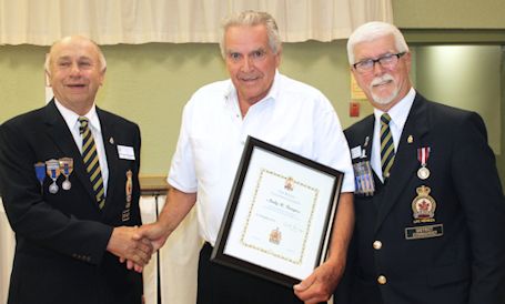 Andy Burgess receives Life Membership at Kincardine Legion Honours and Awards Banquet