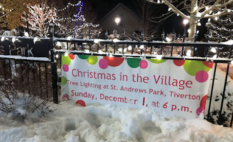 ​Cold, windy, snowy night for tree-lighting at St. Andrews Park in Tiverton