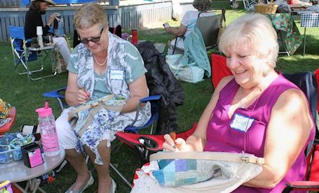 Rughookers gather in Victoria Park, Kincardine, for Hooking in the Park