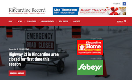 ​Kincardine Record launching new website to celebrate 10th anniversary