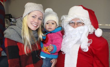 Santa visits with young and old at Tiverton Lions Christmas Bazaar