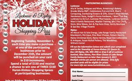 Winners announced in Huron-Kinloss Holiday Shopping Pass promotion