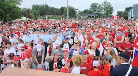 Tremendous crowd fills Harbour Street, Kincardine, for Canada Day 150 celebration