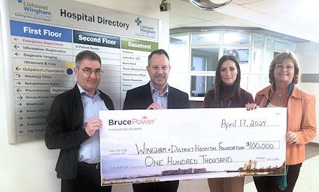 Bruce Power donates $100,000 toward CT scanner at Wingham Hospital