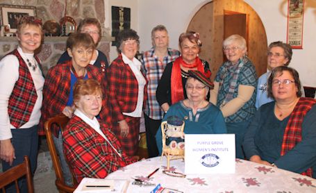 Purple Grove Women's Institute members proudly display their tartan at annual meeting