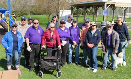 Kincardine Lions clean up Lions Park beside Davidson Centre