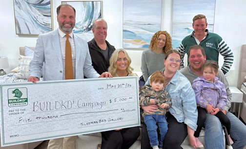Sleepers Bed Gallery donates $5,000 to BUILDKD-plus campaign