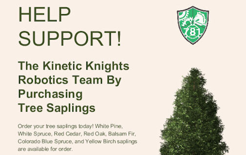​Kinetic Knights Robotics Team selling tree saplings as fund-raiser